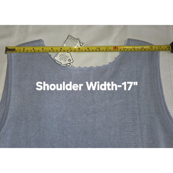 Storybook Knits Pastel Blue Tank Sweater Top Plus Sz 3X Crocheted HSN Tags Rare - Picture 14 of 16